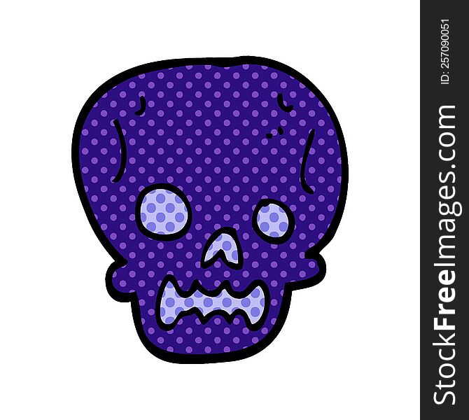 Cartoon Doodle Halloween Skull
