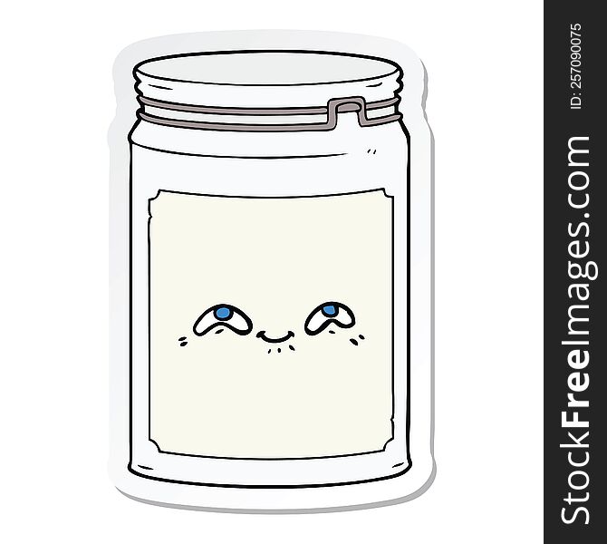 sticker of a cartoon glass jar