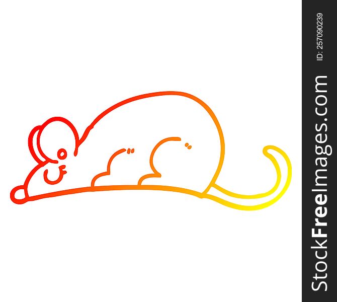 Warm Gradient Line Drawing Cartoon Rat