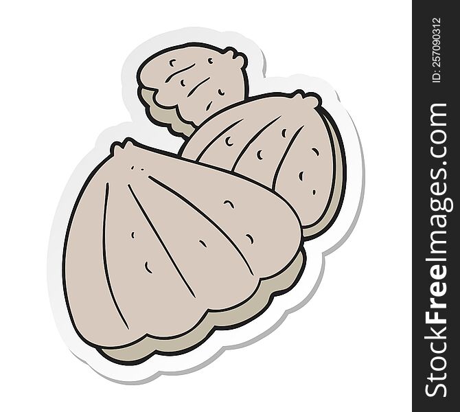 sticker of a cartoon oysters