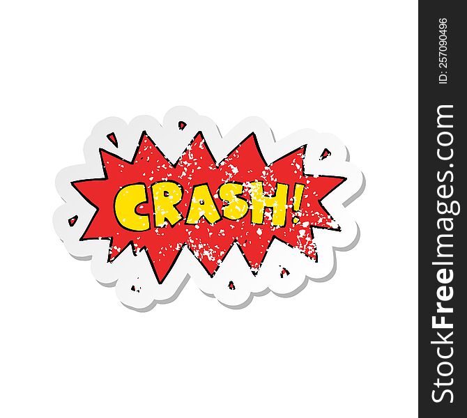 retro distressed sticker of a cartoon comic book crash symbol
