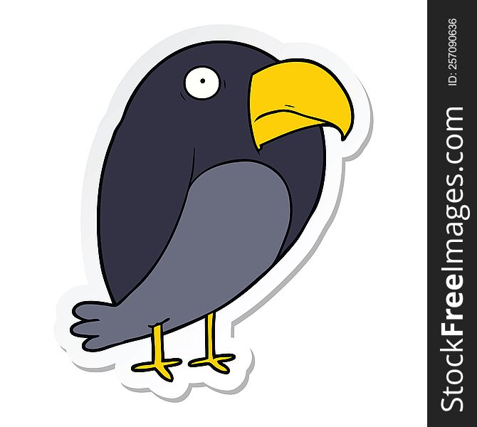 sticker of a cartoon crow