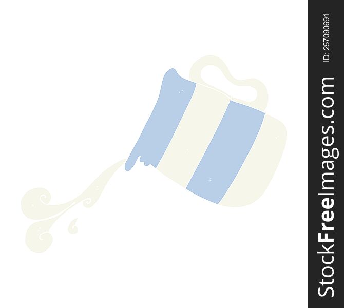 Flat Color Illustration Of A Cartoon Pouring Milk Jug