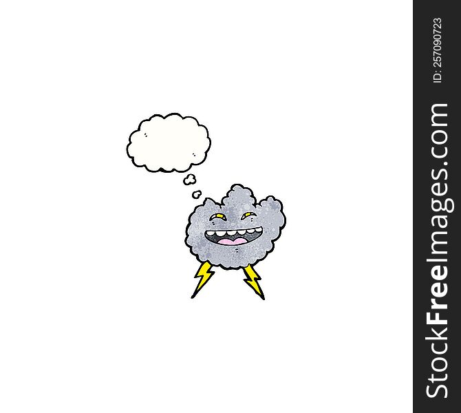 cartoon happy storm cloud
