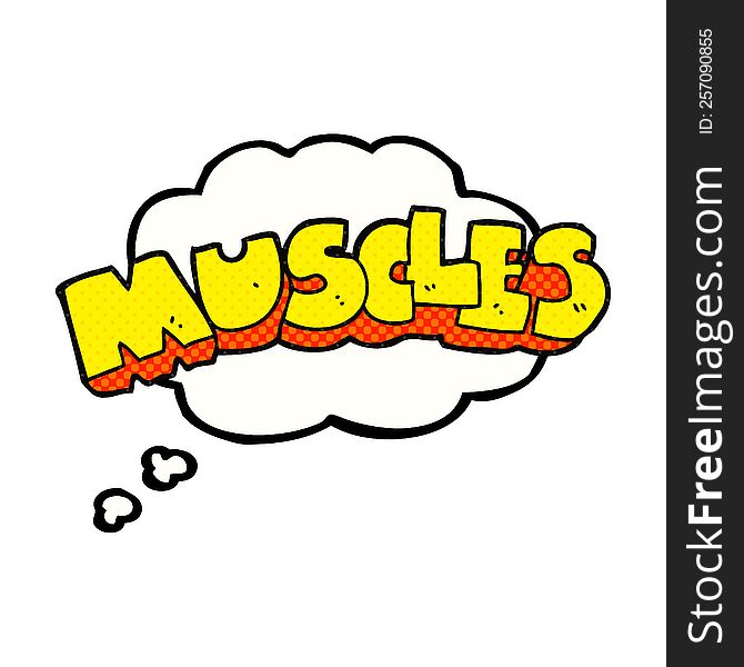 Thought Bubble Cartoon Muscles Symbol