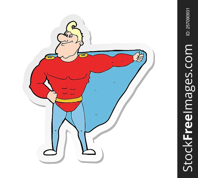 sticker of a funny cartoon superhero