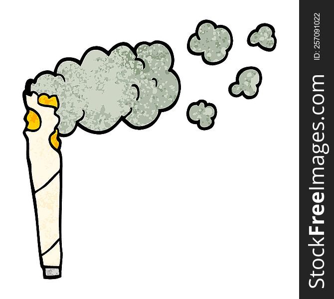 grunge textured illustration cartoon cannabis cigarette