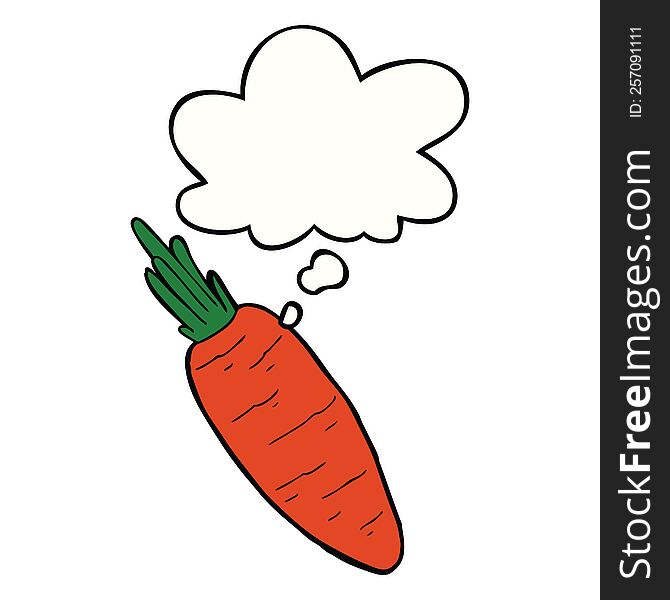 Cartoon Carrot And Thought Bubble
