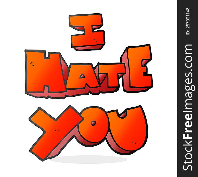 I hate you freehand drawn cartoon symbol. I hate you freehand drawn cartoon symbol