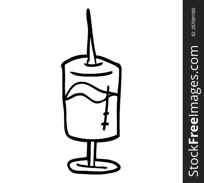 line drawing cartoon medical syringe