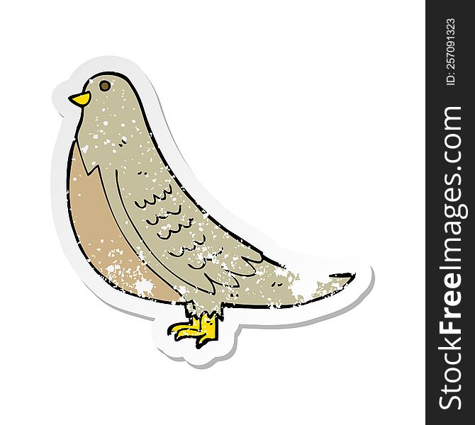 retro distressed sticker of a cartoon common bird