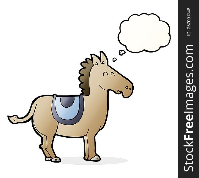 Cartoon Donkey With Thought Bubble