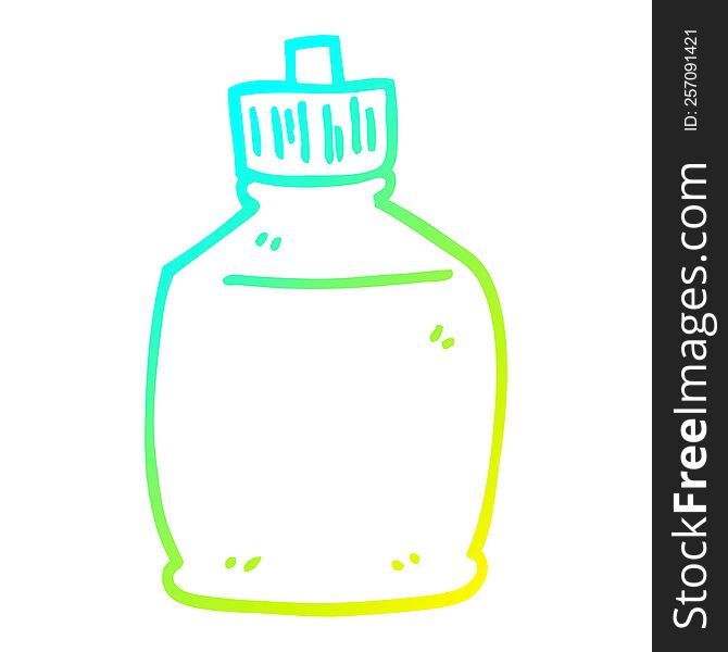 cold gradient line drawing of a cartoon squirt bottle