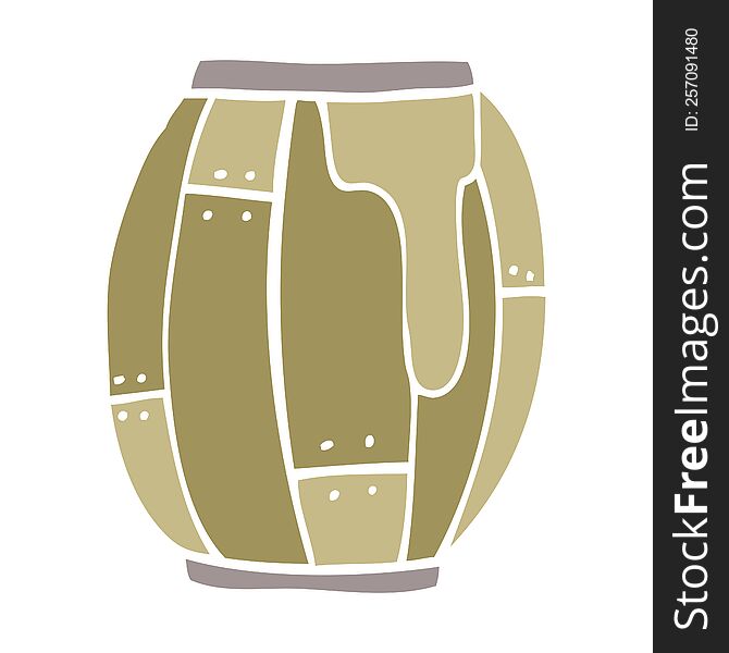 Cartoon Doodle Beer Barrel