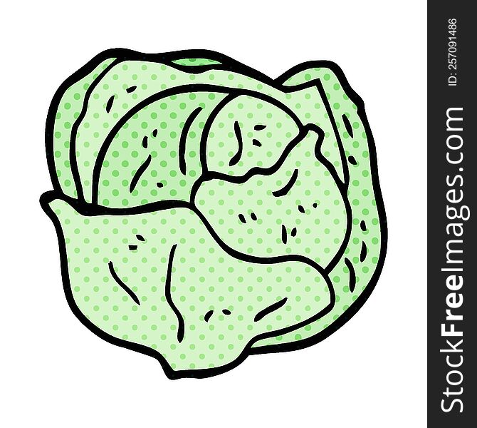 cartoon doodle organic lettuce