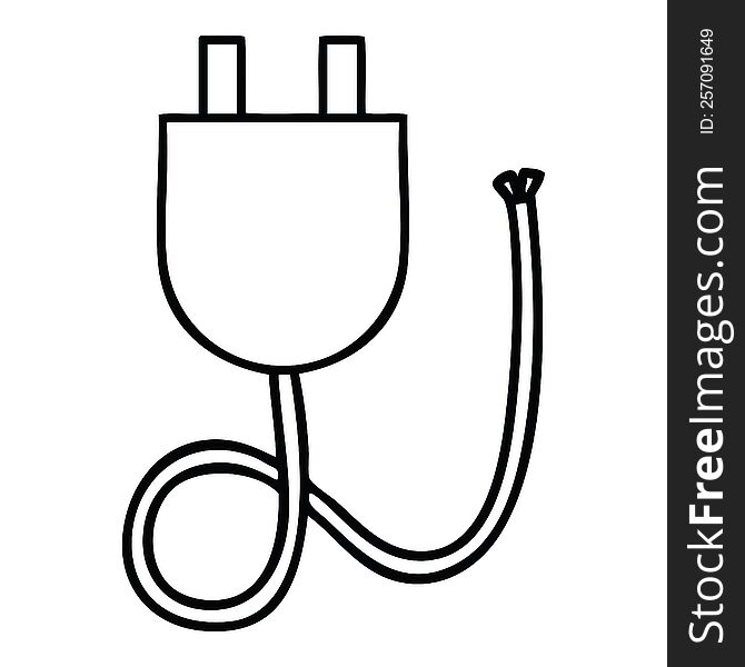 line drawing cartoon of a electrical plug