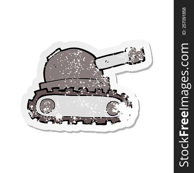retro distressed sticker of a cartoon tank