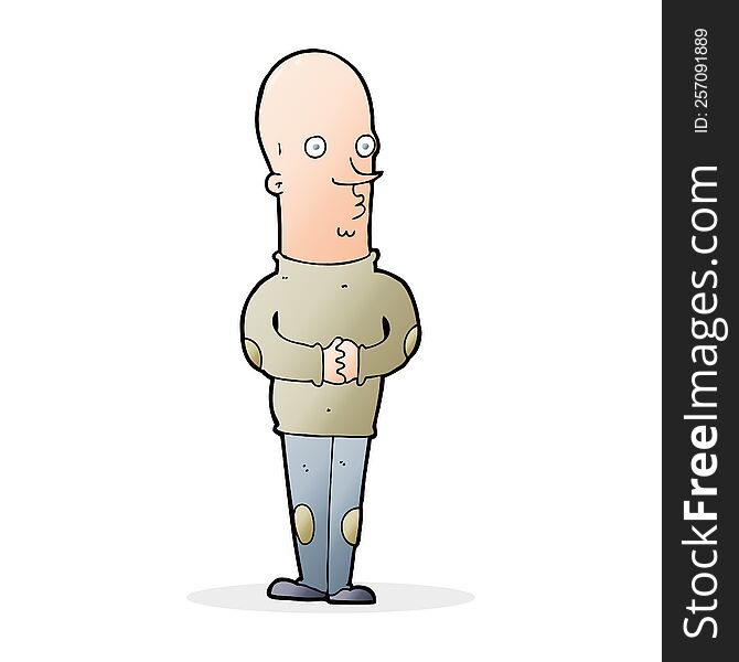 cartoon funny bald man