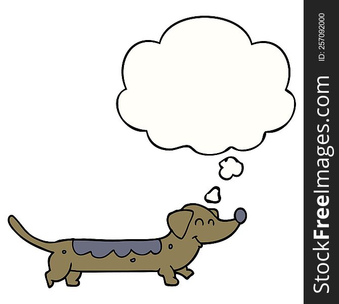 Cartoon Dog And Thought Bubble