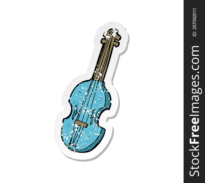 retro distressed sticker of a cartoon violin