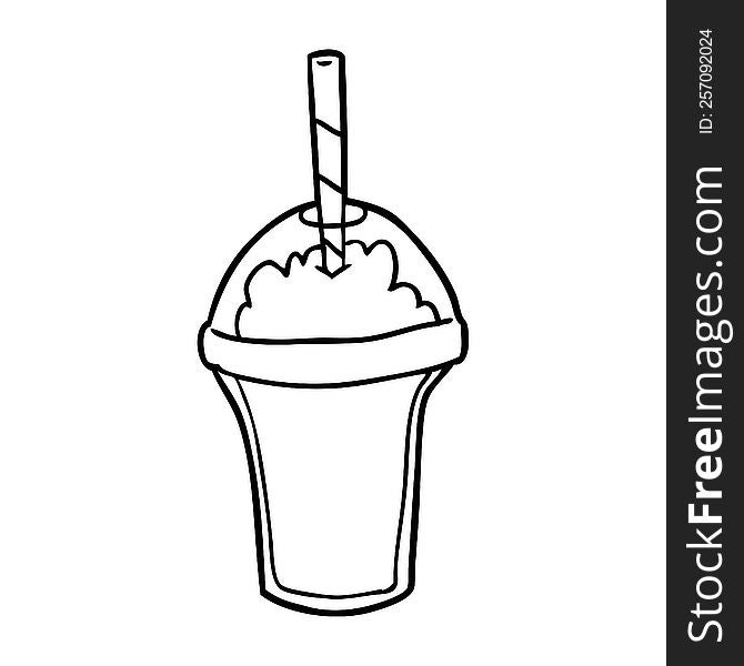 line drawing of a smoothie. line drawing of a smoothie