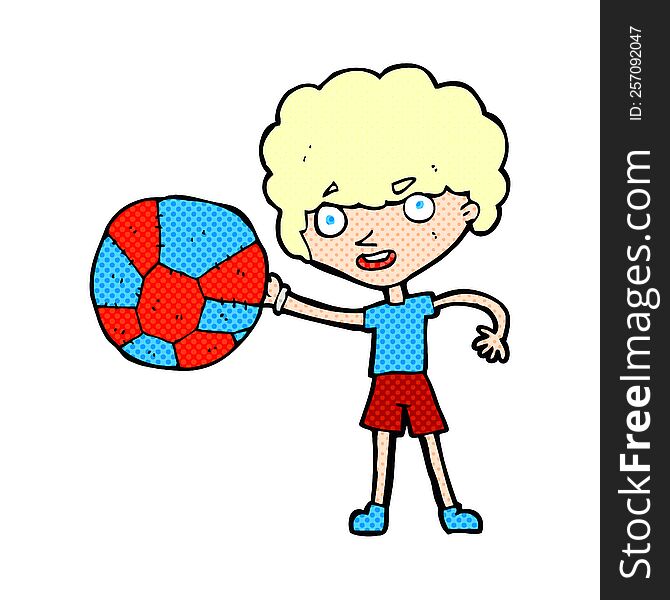 Cartoon Boy And Ball