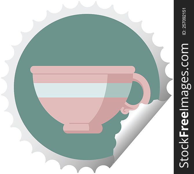 Coffee Cup Round Sticker Stamp