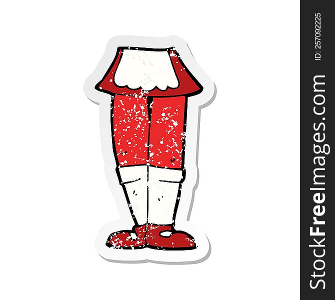 retro distressed sticker of a cartoon female legs
