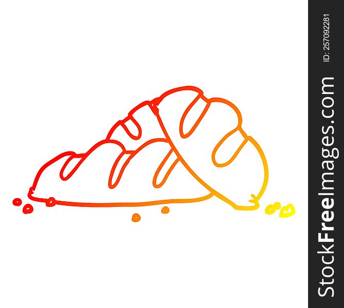 Warm Gradient Line Drawing Loaves Of Freshly Baked Bread