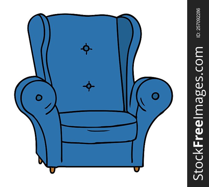 cartoon doodle of an old armchair