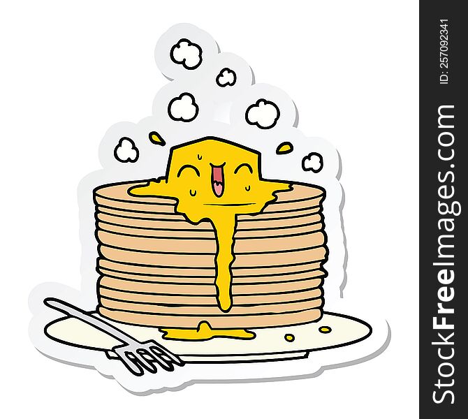 sticker of a stack of tasty pancakes