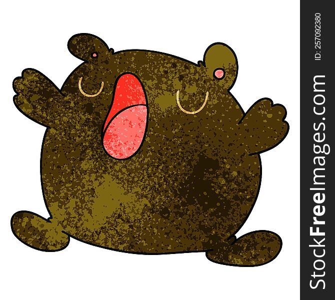 Quirky Hand Drawn Cartoon Singing Bear