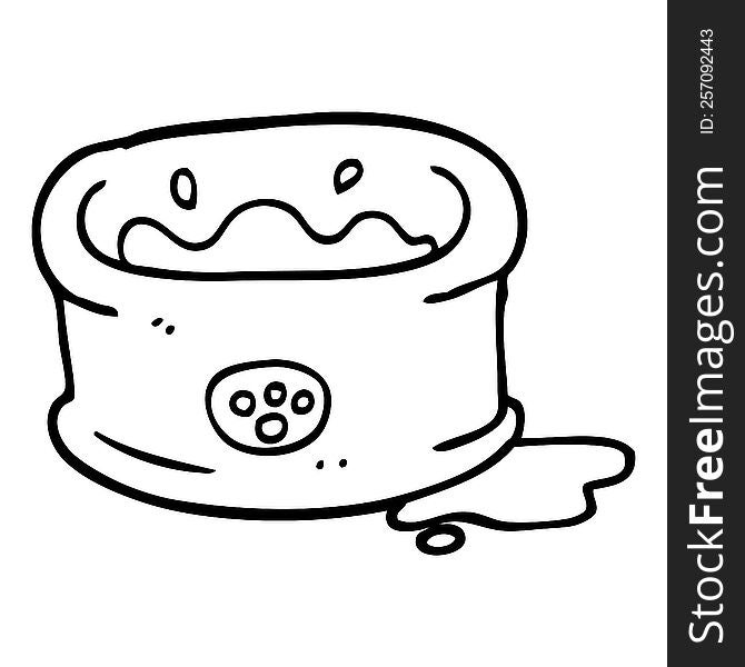 line drawing cartoon pet bowl