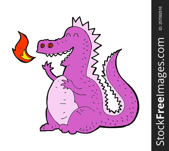 cartoon fire breathing dragon