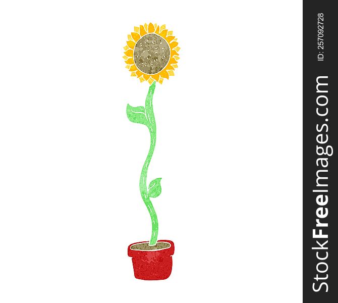 Retro Cartoon Sunflower