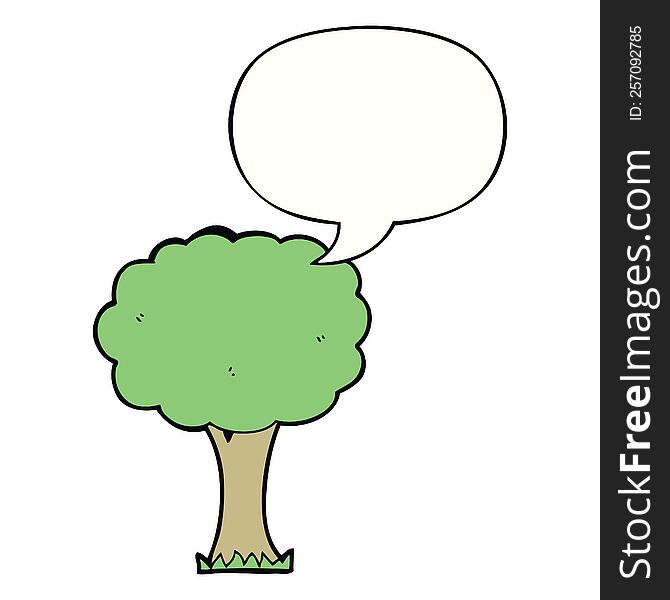 Cartoon Tree And Speech Bubble