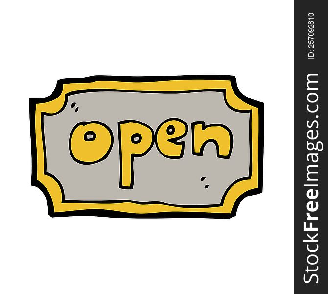 Cartoon Open Sign