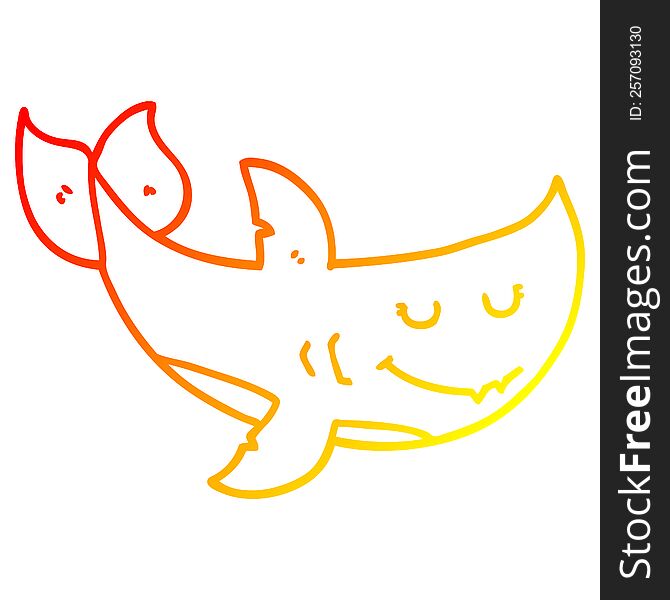 warm gradient line drawing cartoon shark