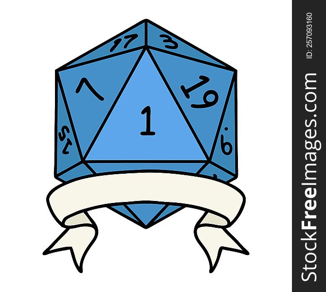 natural one d20 dice roll illustration