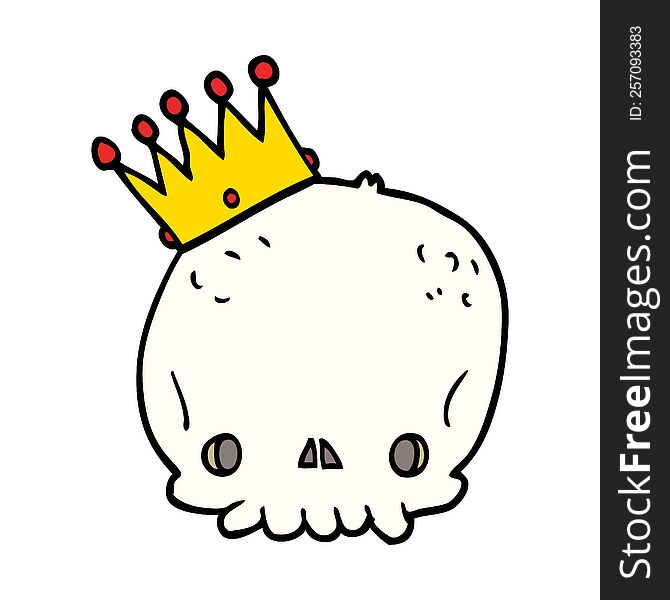cartoon skull with crown