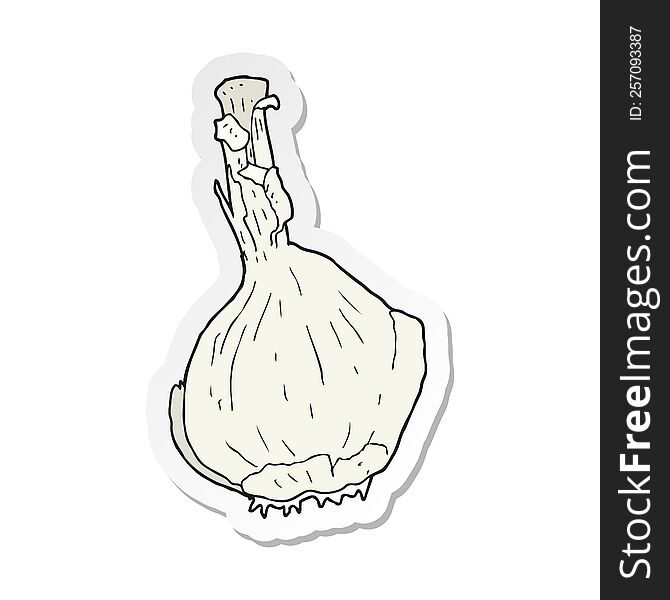 sticker of a cartoon garlic