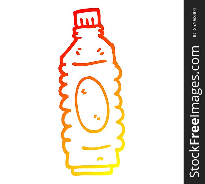 Warm Gradient Line Drawing Cartoon Drinks Bottle