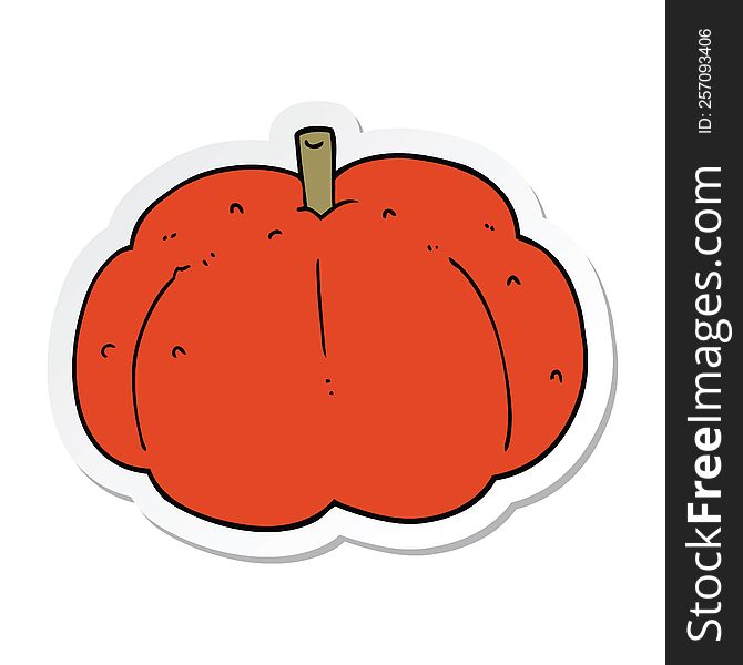 sticker of a cartoon pumpkin