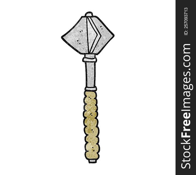 freehand textured cartoon medieval mace