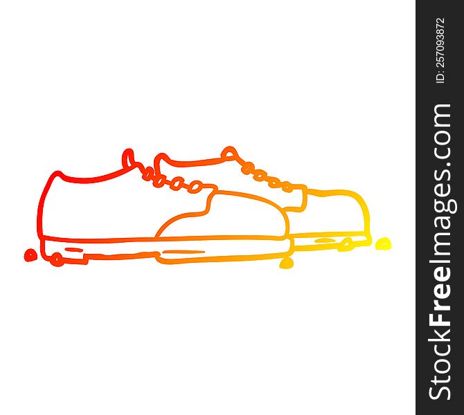 Warm Gradient Line Drawing Old Shoes