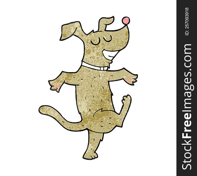 Textured Cartoon Dancing Dog