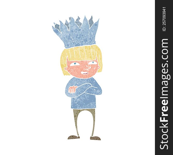 Cartoon Person Wearing Paper Crown