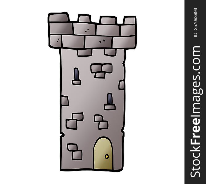 Cartoon Doodle Castle Tower