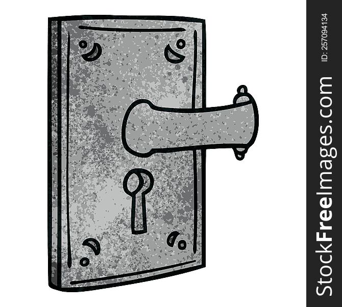 hand drawn textured cartoon doodle of a door handle