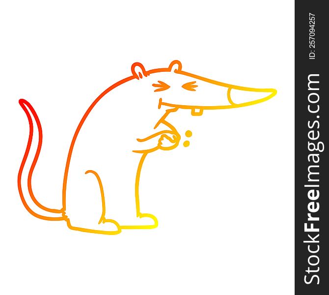 warm gradient line drawing cartoon sneaky rat